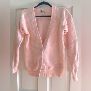 Vintage Lambswool Pink Cardigan size M